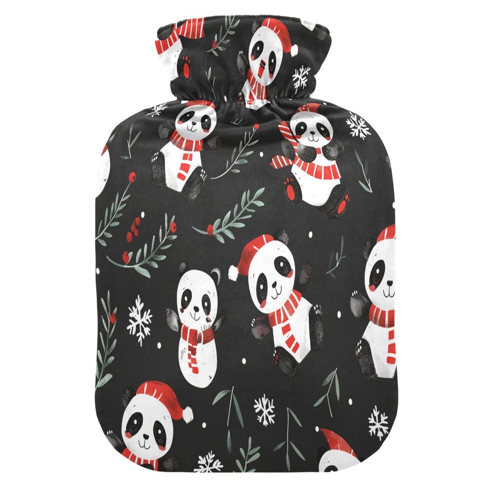 Hot Water Bottle with Fleece Cover, PVC, 2 L