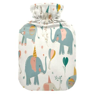 Hot Water Bottle with Fleece Cover, PVC, 1 Liter