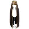 CGVG Long Black and Pink Cosplay Wig with Bangs for Halloween, Cosplay, Carnival, Mardi Gras, and Theme Parties (Black, Brown, Yellow) view 1