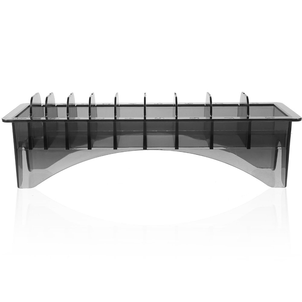 TOYANDONA Plastic Hair Clipper Guide Comb Holder and Storage Box, Transparent Black
