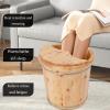 Wooden Foot Spa Bucket with Lid, Relaxing Foot Bath for Stress Relief, Pedicures, and Home Spa Use view 2