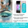 EONFAVE Body Glitter Gel, Blue Chunky Glitter for Face, Body, Hair and Clothing view 3
