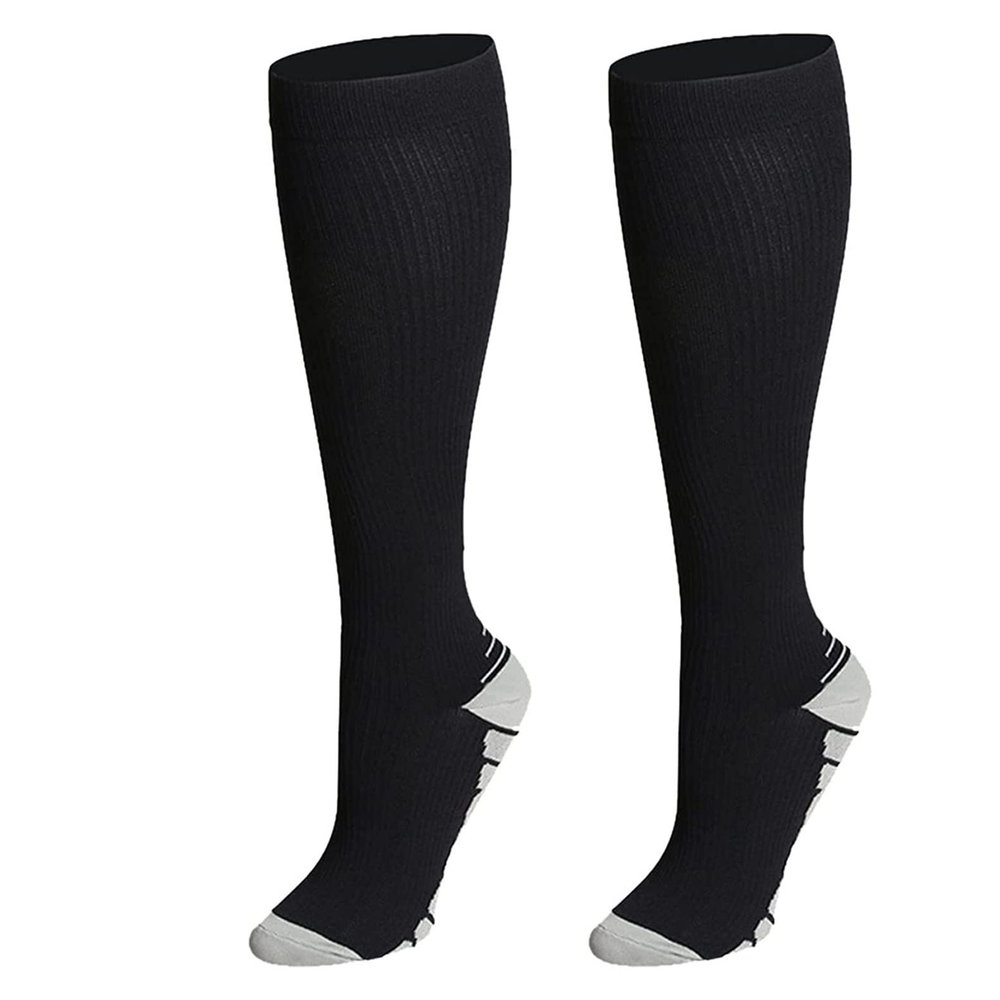 Comfortable Compression Socks for Women and Men, Black, L-XL