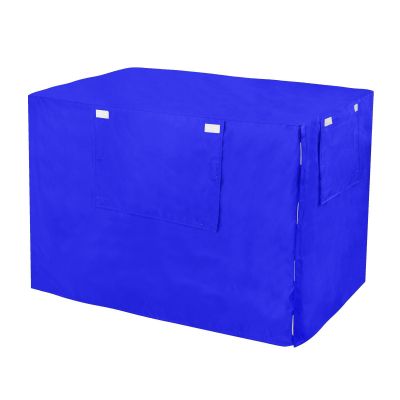 Blue Pet Crate Cover with Roll-Up Sides, Washable Dog Crate Cover, Indoor, Large