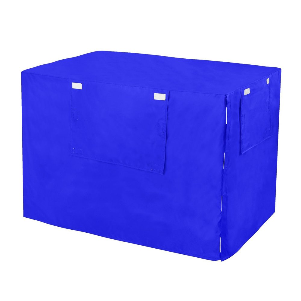 Blue Pet Crate Cover with Roll-Up Sides, Washable Dog Crate Cover, Indoor, Large