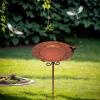 FewNvWa Metal Bird Waterer, Iron Bird Bath with Stake, Weather-Resistant Bird Water Basin, Bronze view 3