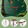 FewNvWa Metal Bird Waterer, Iron Bird Bath with Stake, Weather-Resistant Bird Water Basin, Bronze view 4
