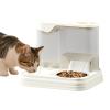 LOKLNEYK Automatic Pet Feeder with Food and Water Bowls, Beige view 1