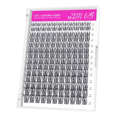 VEYESBEAUTY Lash Extension Clusters, Flutter, 8–18 mm