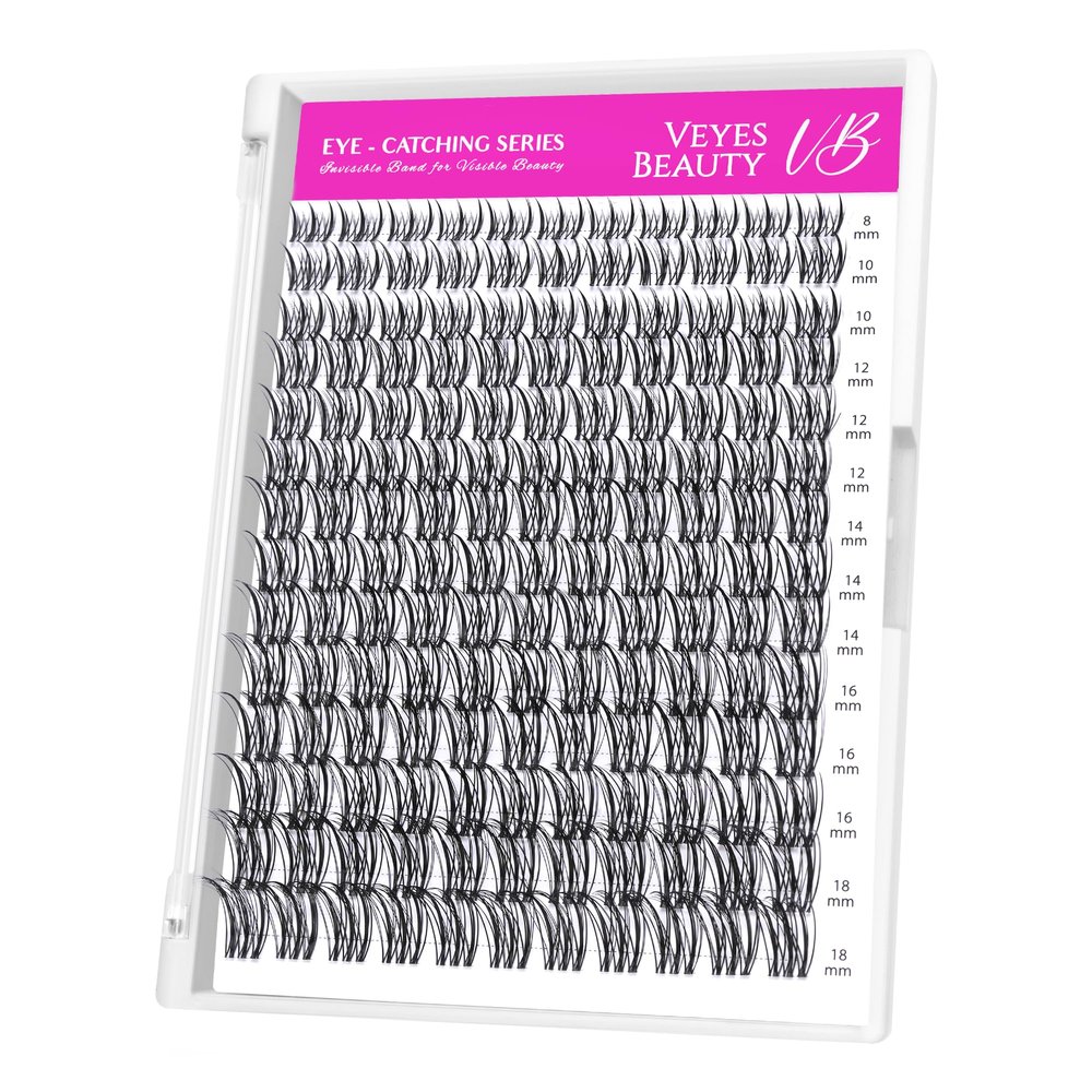VEYESBEAUTY Lash Extension Clusters, Flutter, 8–18 mm