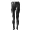 Women's Sexy Lingerie Pure Color Stretch Slim Leather Leggings (Black, XL) view 2
