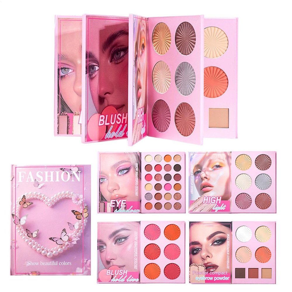 43-Color Face Makeup Palette, Waterproof Blush and Highlighter