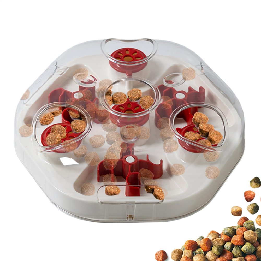 Interactive Dog Treat Puzzle Toy with Treat Openings