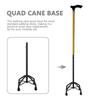 Hoement Non-Slip Replacement Quad Cane Tip, Black view 3
