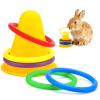 WALLFID 6-Piece Small Pet Toy Set, Rabbit Toys and Accessories, Boredom Busters, Safe and Durable, Yellow view 1