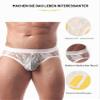 ohyeahlady Men's Lace Mesh Jockstrap Thong, Open Back, White view 4