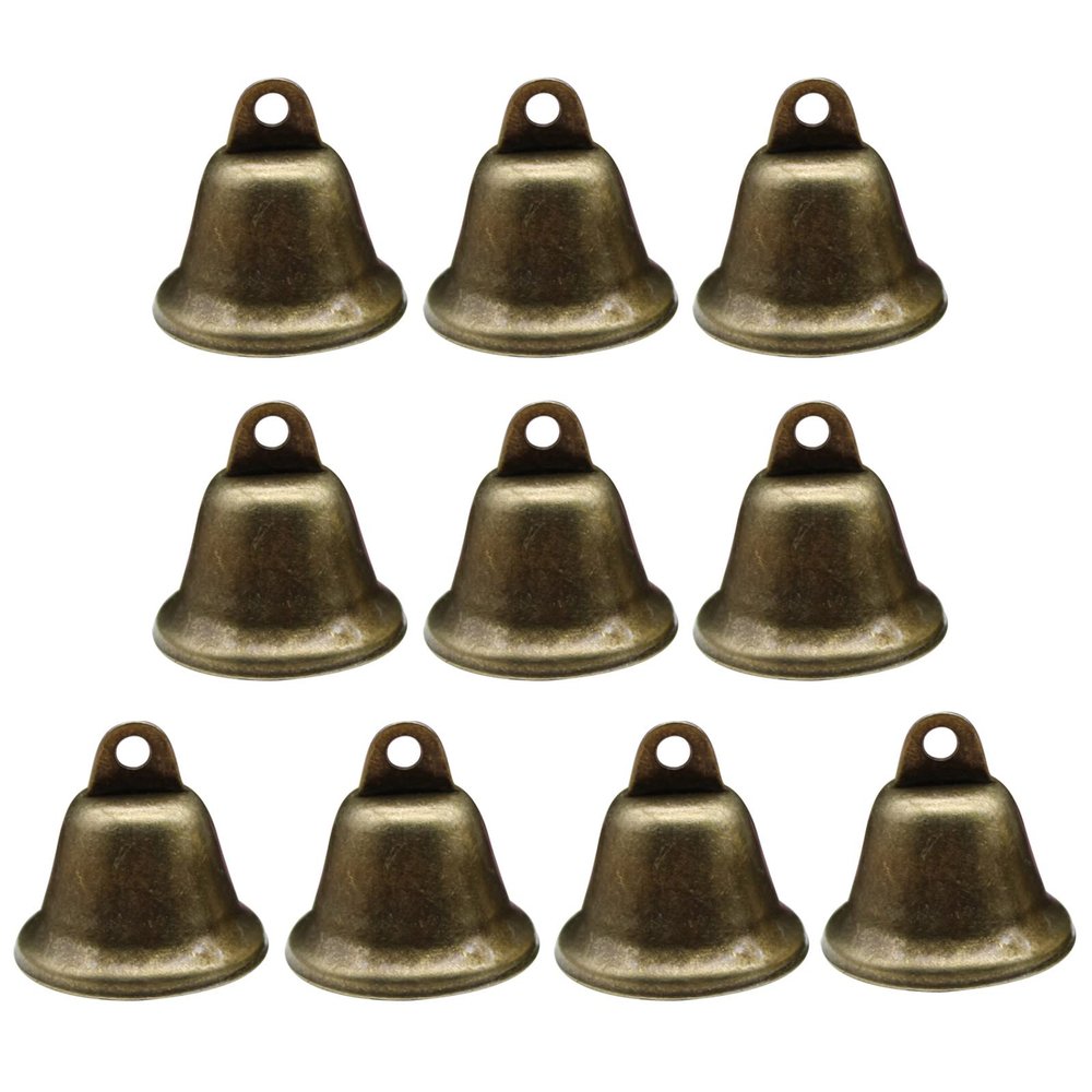 YUOIUX Small Hanging Bells, Christmas Bells, Pet Collar Bells, Wedding Bells, Halloween Decoration, 10 Pieces