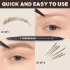 2CHILL 30° Curved Eyebrow Pencil, 2-in-1 Waterproof Microblading Pen, 4 Tips, Light Brown view 4