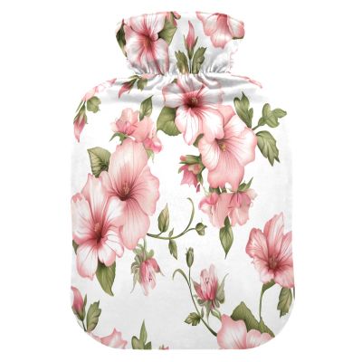 Tropical Flower Hot Water Bottle with Fleece Cover, 1 L