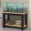 Sturdy Metal Aquarium Stand with Storage, 2-Tier Aquarium and Reptile Shelf, MDF, Plant Stand, Beige and Black, 70 x 40 cm view 1