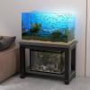 Sturdy Metal Aquarium Stand with Storage, 2-Tier Aquarium and Reptile Shelf, MDF, Plant Stand, Beige and Black, 70 x 40 cm view 2