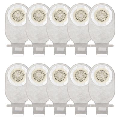 10 Colostomy Bags, One-Piece Ostomy Bag with Air Outlet, Hook-and-Loop Closure, Cut-to-Fit (15–57 mm)