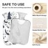 Hot Water Bottle with Bat Design, Fleece Cover, PVC, 2 L view 4