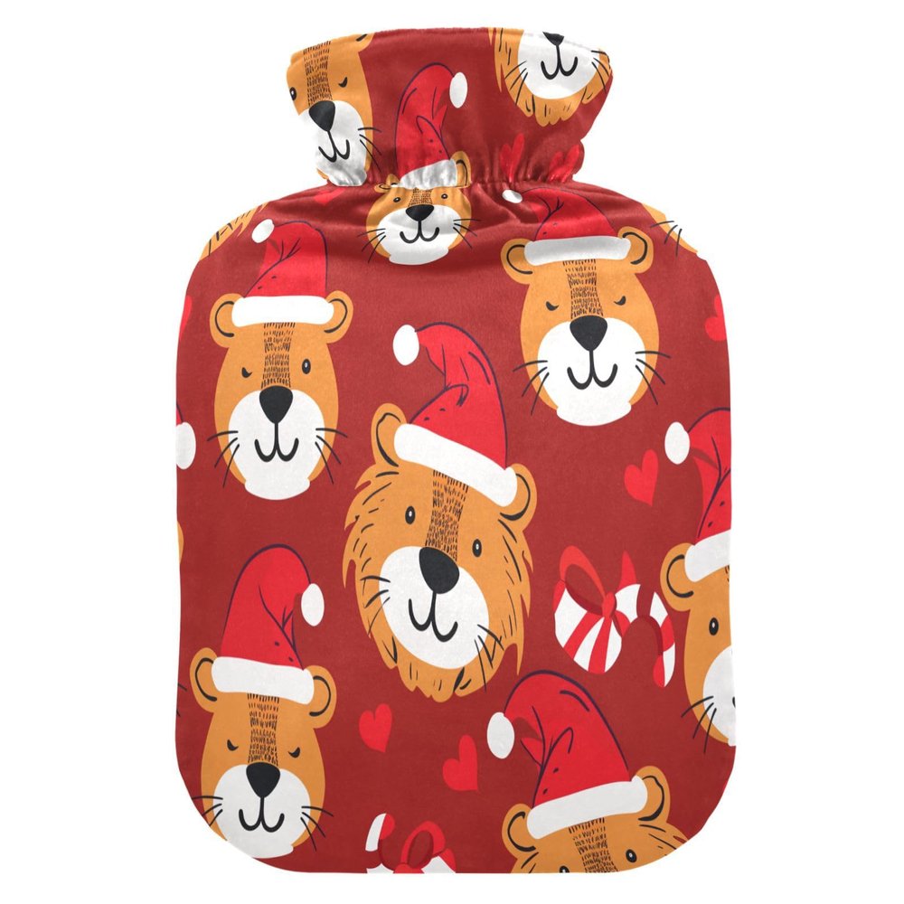 Hot and Cold Water Bottle with Fleece Cover, PVC, 2 L