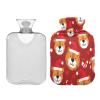 Hot and Cold Water Bottle with Fleece Cover, PVC, 2 L view 2