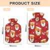 Hot and Cold Water Bottle with Fleece Cover, PVC, 2 L view 3