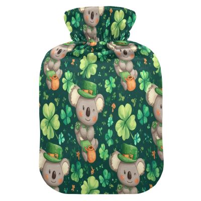 Koala Clover Hot Water Bottle with Fleece Cover, PVC, 1 Liter