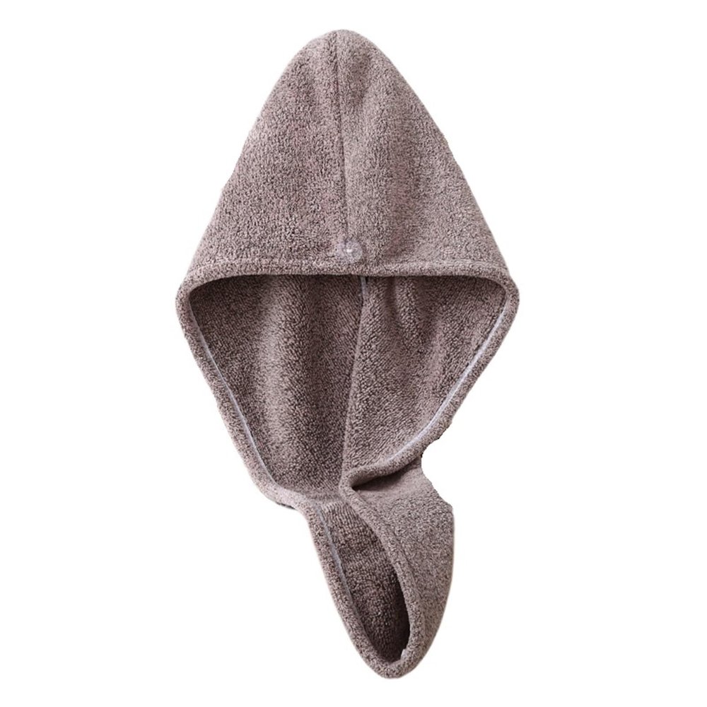 DUYKIMQW Japanese Bamboo Charcoal Fiber Hair-Drying Cap, Solid Color, Absorbent, Quick-Drying, Baotou Towel Shower Cap, 1 Pc (Color 3)