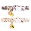 MOTIBACK 2-Pack Cat Collars with Safety Buckles and Bells, Adjustable, Floral Pattern, Purple and Orange view 1