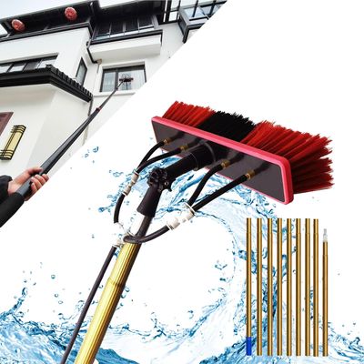 8 m Telescopic Window Cleaning Pole Set with Water Feed, High-Reach Professional Cleaner for Streak-Free Shine and Roof Cleaning