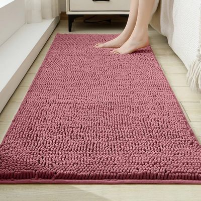 Premium Chenille Dog Mat, Non-Slip, Machine-Washable, Quick-Drying, Ultra-Absorbent, Rose A, 40 x 60 cm (15.7 x 23.6 in)