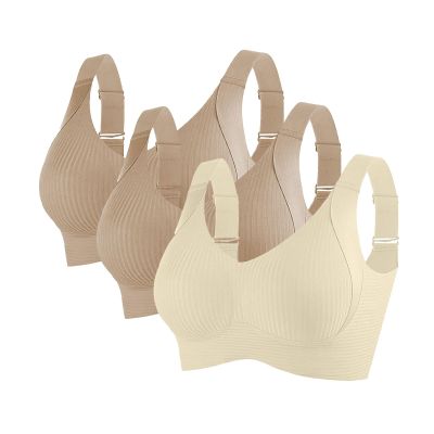 Uwdiohq Bra for Seniors, Breathable Wire-Free Front-Closure Lace Push-Up Bra, XXL