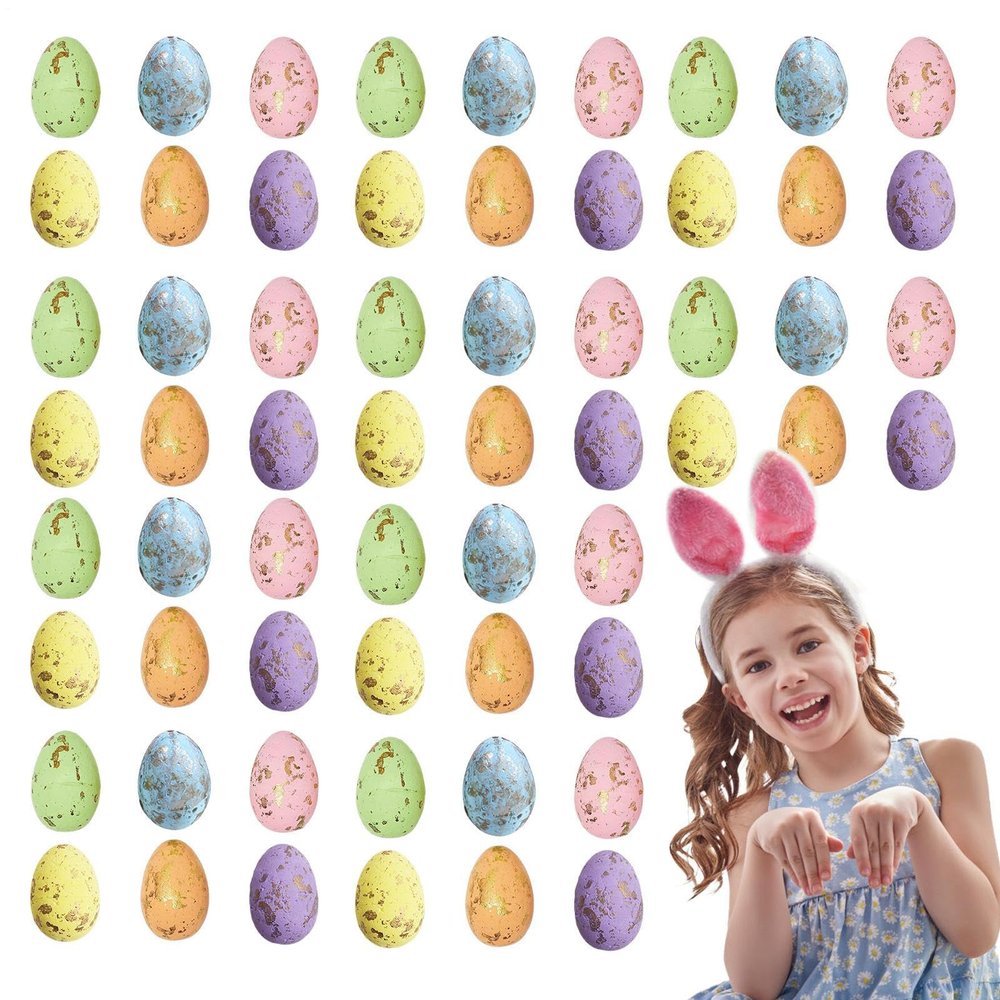 Generic Empty Easter Eggs, 100-Piece Mixed-Color Speckled Decorations