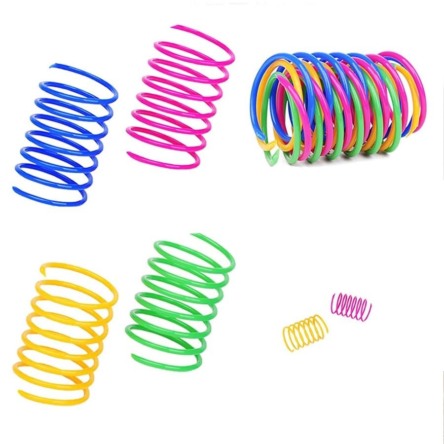 4-Piece Colorful Cat Toy Set with Feathers