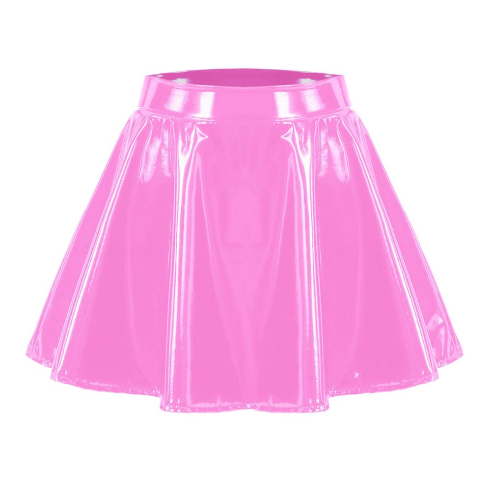 Women's Glossy High-Waisted Liquid Metallic Mini Skirt