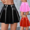 Women's Glossy High-Waisted Liquid Metallic Mini Skirt view 2