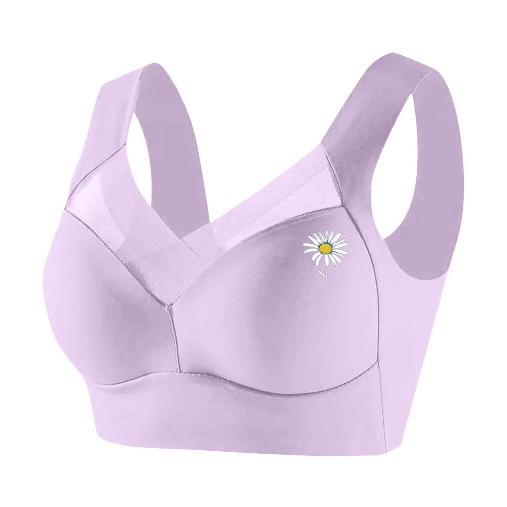 Generic 2026 Comfortable Transparent Women's Wireless Backless Sponge-Free Shoulder Strap with Convertible Straps (Purple, L)
