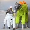 Winter Fleece Onesie for Whippets, Dinosaur Turtleneck, White, X-Large view 3