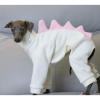 Winter Fleece Onesie for Whippets, Dinosaur Turtleneck, White, X-Large view 4