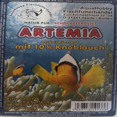 Artemia with 10% Garlic 100g Frozen Food