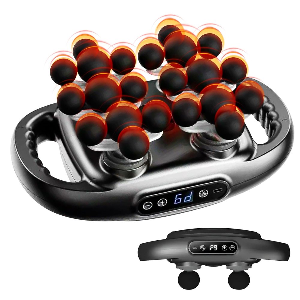 22-Head Deep Tissue Massage Gun with 9 Modes, 9 Speeds & Red Light