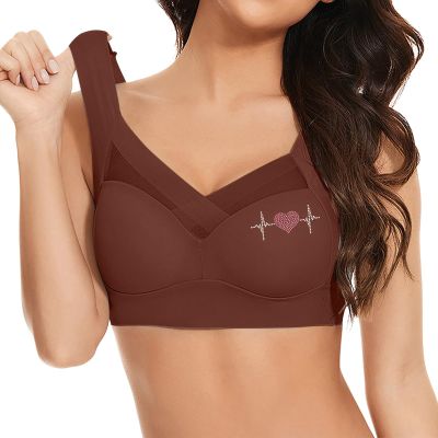 2026 Comfortable Transparent Wireless Backless Bra for Women with Convertible Straps, Coffee, XXXL