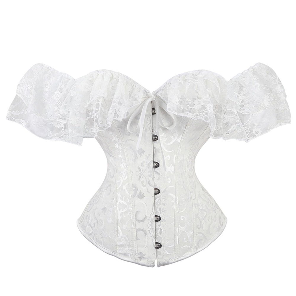 Generic Women's Lace-Up Bustier Corset with Integrated Garters