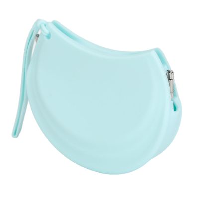 Sky Blue Silicone Retainer Case, Slim Portable Aligner Holder for Braces and Dentures