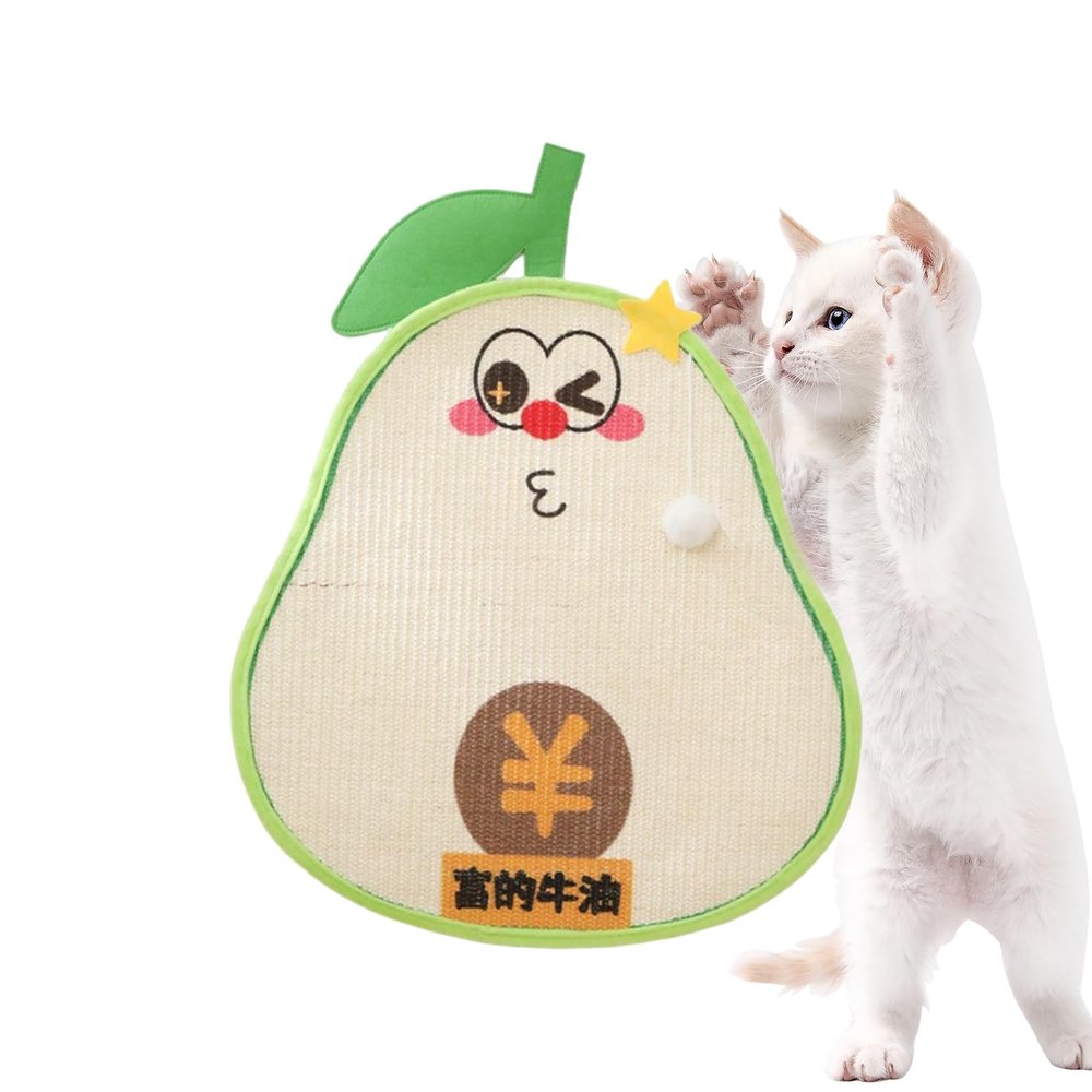 Self-Adhesive Avocado-Shaped Natural Sisal Scratching Mat for Cats