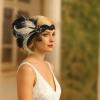 Generic Flapper 1920s Vintage Black and White Pearl Feather Tassel Headpiece for Women, Adjustable Art Deco Party Accessory view 3